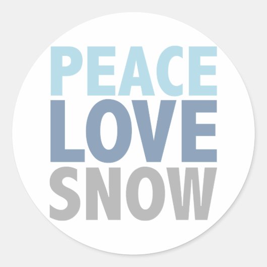 Peace Love Snow Tees Gives ラウンドシール (正面)