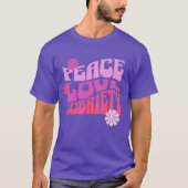 Peace Love Sobriaty RecoveryバレンタインTシャツ Tシャツ (正面)