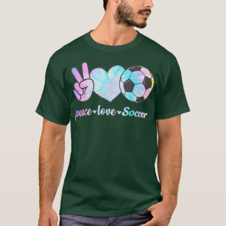 Peace Love Soccer Player Tie Dye Style Women Teen  Tシャツ