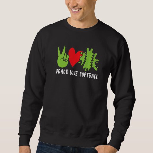 Peace Love Softball   スウェットシャツ (正面)
