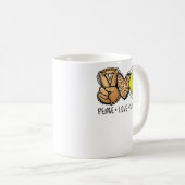 Peace Love Softball Mom Leopard Print Mother's Day コーヒーマグカップ (正面右)