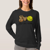 Peace Love Softball Moms Leopard Print母ダ Tシャツ (正面)