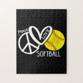 Peace Love Softball Vector SKY ジグソーパズル (縦)