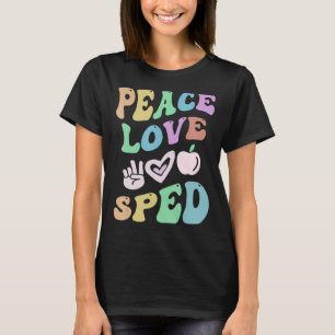 PEACE LOVE SPEDレトロ特別教育Groovy Sch Tシャツ