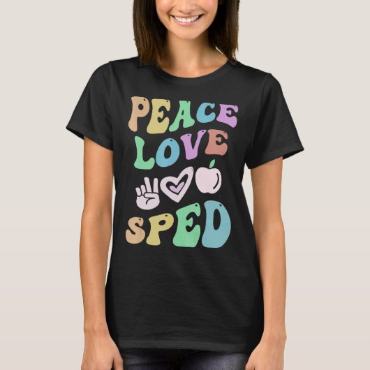 PEACE LOVE SPEDレトロ特別教育Groovy Sch Tシャツ (正面)