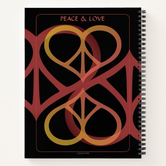 Peace & Love Spiral Notebook ノートブック (裏面)