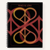 Peace & Love Spiral Notebook ノートブック (正面)
