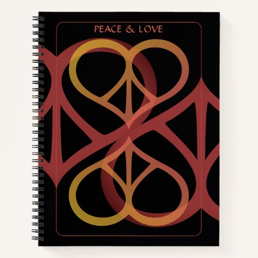 Peace & Love Spiral Notebook ノートブック (正面)