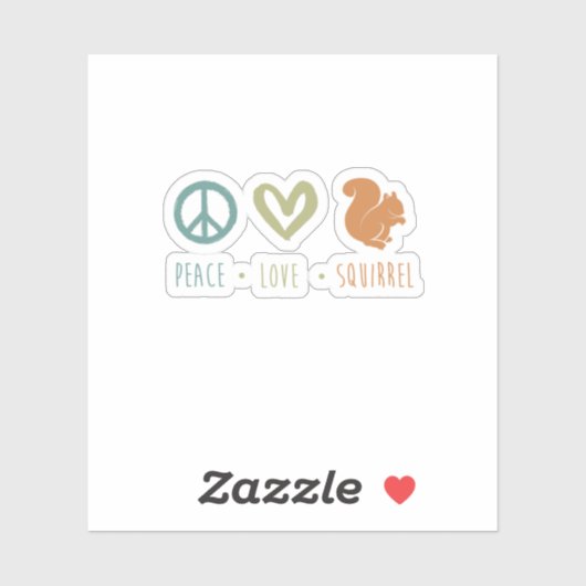 Peace Love Squirrel Cute Funny Squirrel. Perfect f シール (シート)