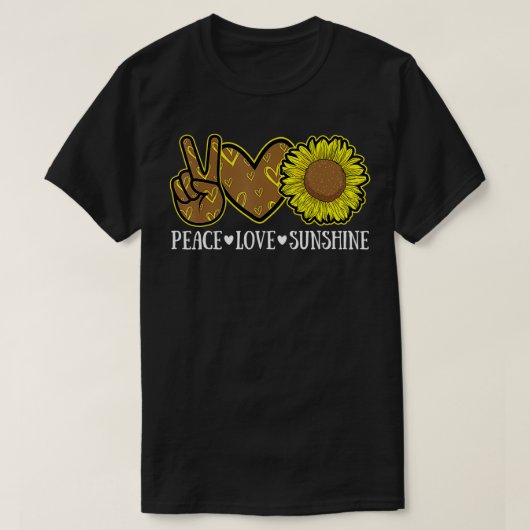 Peace Love Sunshine Sunflower Hippie Sunflower Lov Tシャツ (デザイン正面)