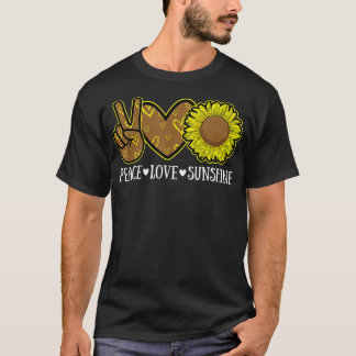 Peace Love Sunshine Sunflower Hippie Sunflower Lov Tシャツ