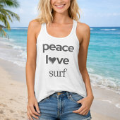 Peace Love Surf -Ocean Surfer- Coastal Beach Life タンクトップ