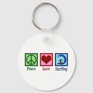 Peace Love Surfing キーホルダー