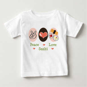 Peace Love Sushi Infant Long Sleeve Tee Shirt ベビーTシャツ