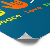 Peace Love Tennis Funny Tennis Lovers Hand Sign De ポスター (角)