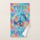 Peace Love Tie-Dye バスタオルセット (ハンドタオル)