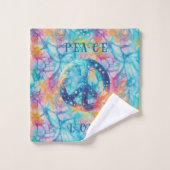 Peace Love Tie-Dye バスタオルセット (ウォッシュタオル)