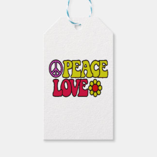 PEACE LOVE TIE DYE HIPPIE SYMBOL GIFT TAGS ギフトタグ