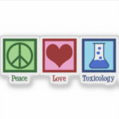 Peace Love Toxicologyかわいい毒物学者ラップトップ シール (正面)
