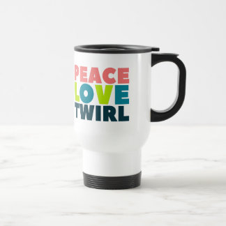 Peace Love Twirl Colorguard Winterguard Flag トラベルマグ
