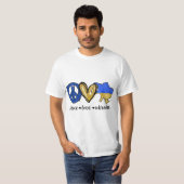 Peace, Love, Ukraine Ukrainian Flag I Stand With U Tシャツ (正面フル)