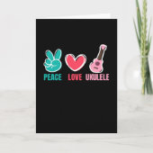 Peace Love Ukulele Guitar Music カード (正面)