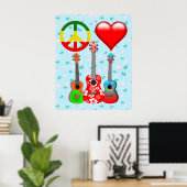 Peace Love Ukuleles ポスター (ホームオフィス)