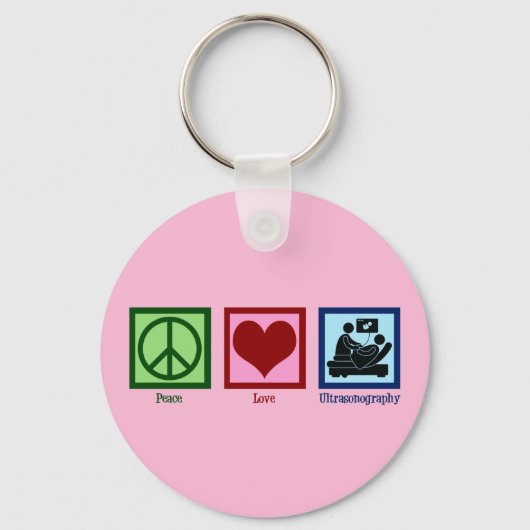 Peace Love Ultrasonography Ultrasound技術者 キーホルダー (正面)