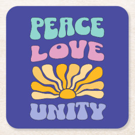 Peace Love Unity スクエアペーパーコースター