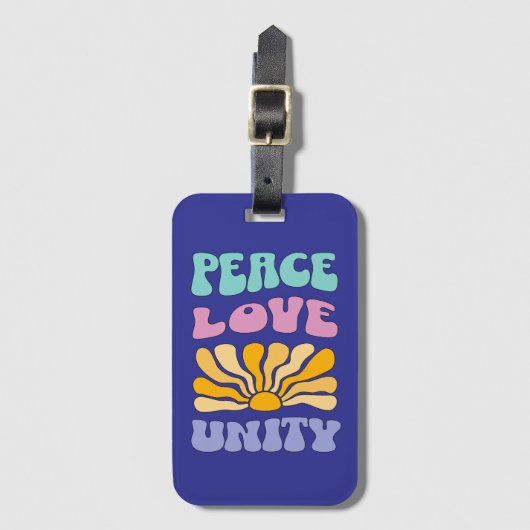 Peace Love Unity ラゲッジタグ (正面縦)