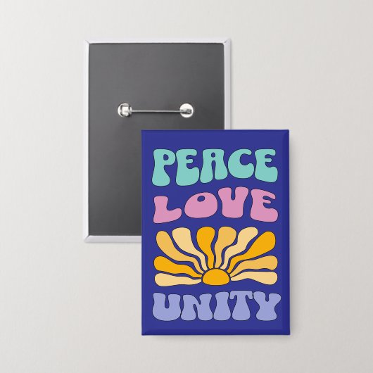 Peace Love Unity 缶バッジ (正面/裏面)