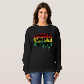 Peace Love Unity Rastafari Clothing Jamaica Souven スウェットシャツ (正面フル)