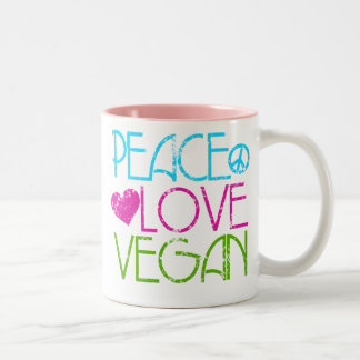 。Peace.Love.Vegan. ツートーンマグカップ