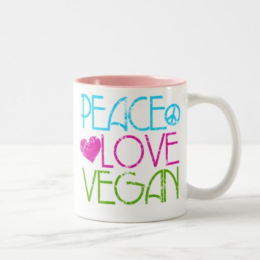 。Peace.Love.Vegan. ツートーンマグカップ (右)