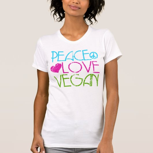 。Peace.Love.Vegan. Tシャツ (正面)