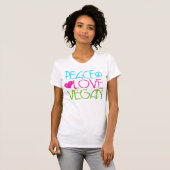 。Peace.Love.Vegan. Tシャツ (正面フル)