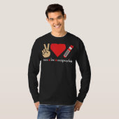 Peace Love Venipuncture Blood Phlebotomist Phlebot Tシャツ (正面フル)