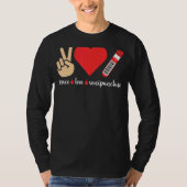 Peace Love Venipuncture Blood Phlebotomist Phlebot Tシャツ (正面)