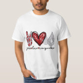Peace Love Venipuncture Funny Phlebotomy Technicia Tシャツ (正面)