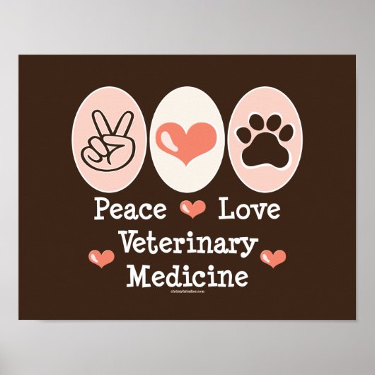 Peace Love Veterinary Medicine Poster ポスター (正面)