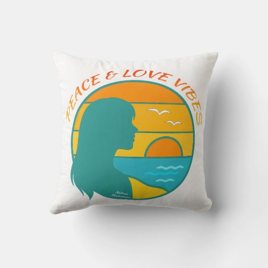 Peace & Love Vibes クッション (裏面)