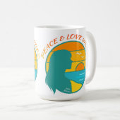 Peace & Love Vibes コーヒーマグカップ (正面右)