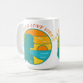 Peace & Love Vibes コーヒーマグカップ (正面左)