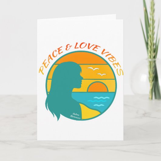 Peace & Love Vibes ノートカード (正面)