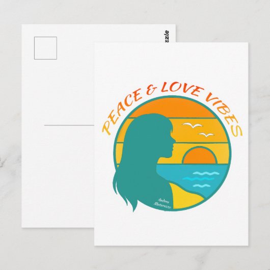 Peace & Love Vibes ポストカード (正面/裏面)