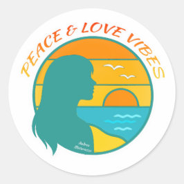 Peace & Love Vibes ラウンドシール