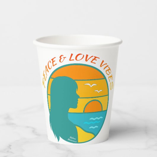 Peace & Love Vibes 紙コップ (正面)