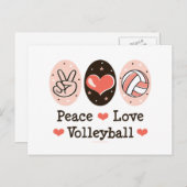 Peace Love Volleyballはがき ポストカード (正面/裏面)