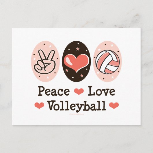 Peace Love Volleyballはがき ポストカード (正面)