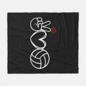 Peace Love Volleyball Player Graphic フリースブランケット (正面(横))